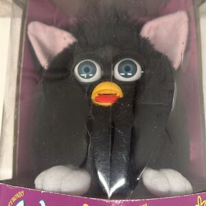 Furby 1998 1st Generation Black & With Blue Eye never opened Box
